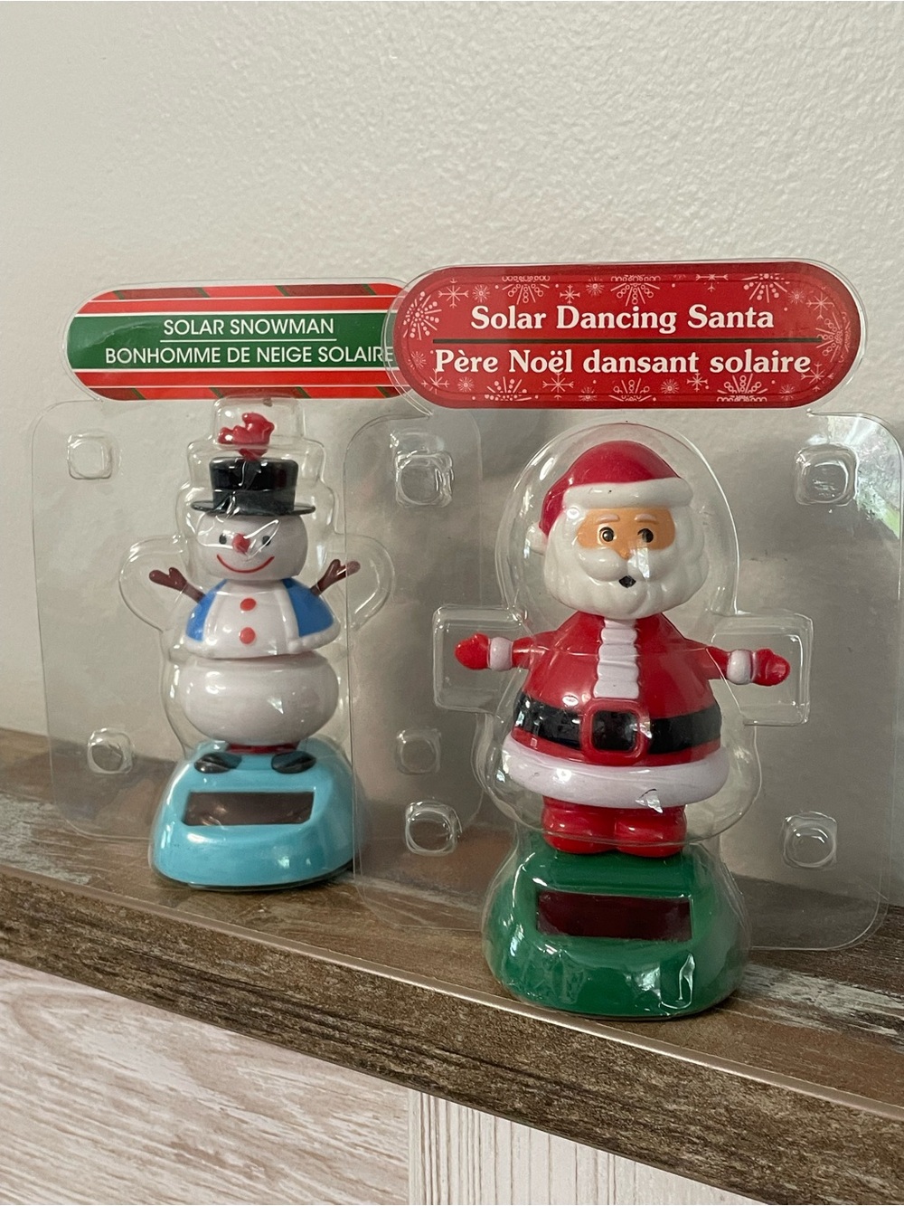 2 Solar Dancing Toys, Santa and Snowman Christmas Stocking Stuffer gift